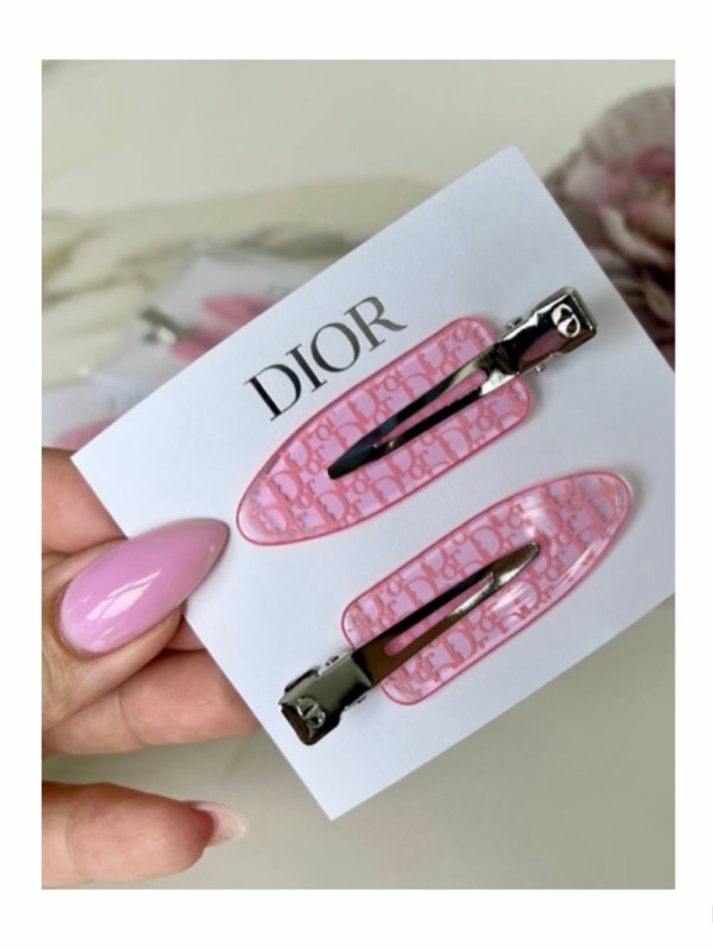 NEW Dior Backstage Pink Hair Clips Barrettes